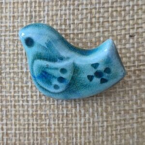 Ceramic Blue Bird Brooch